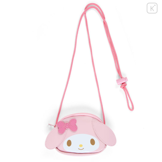 Japan Sanrio Original Face Coin Case with Rope - My Melody - 1
