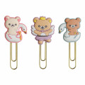 Japan San-X Mascot Clip Set - Rilakkuma / Swan and Golden Flower - 2