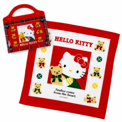 Japan Sanrio Original Handkerchief with Case Set - Hello Kitty / Forever Sanrio
