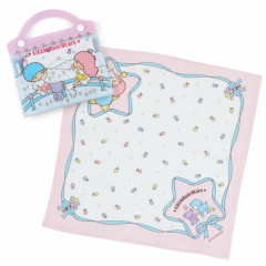 Japan Sanrio Original Handkerchief with Case Set - Little Twin Stars / Forever Sanrio