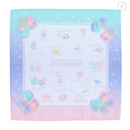 Japan Sanrio Original Handkerchief & Pouch Set - Little Twin Stars / Illustrated Book - 2