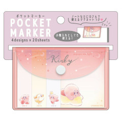 Japan Kirby Pocket Marker Sticky Note with Magnet Case - Pupupu Starlight