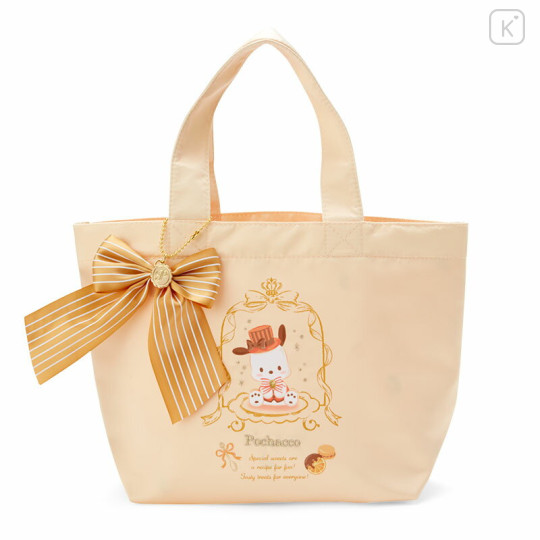Japan Sanrio Original Ribbon Handbag - Pochacco / Tea Room - 1