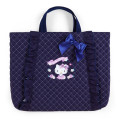 Japan Sanrio Original Quilted Lesson Bag - Hello Kitty / Navy - 1