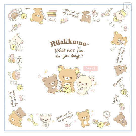 Japan San-X Cotton Napkins - Rilakkuma / Sweets White - 1