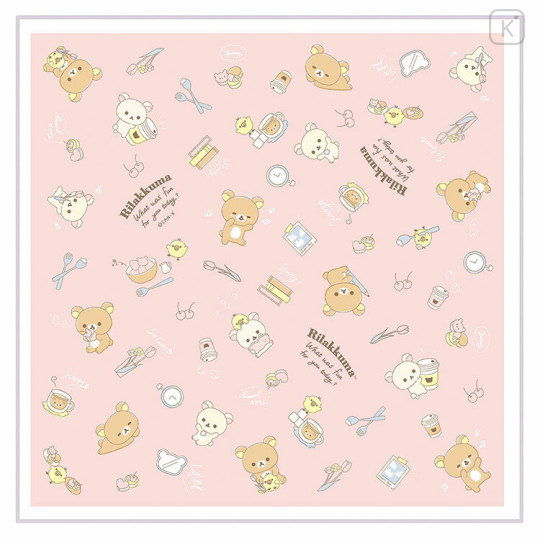 Japan San-X Cotton Napkins - Rilakkuma / Sweets Pink - 1