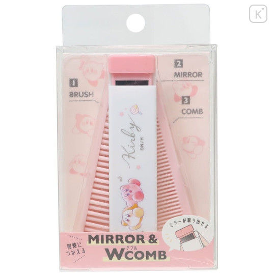 Japan Kirby Folding Mirror & Double Comb - Kirby & Waddle Dee - 1