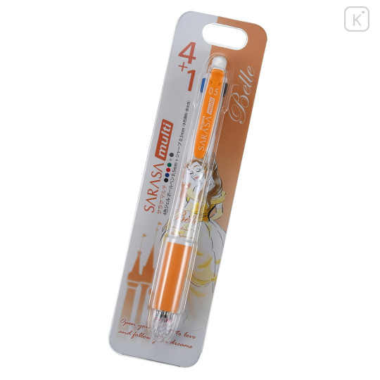 Japan Disney Store Sarasa Multi 4+1 Gel Pen & Mechanical Pencil - Belle / Castle - 1