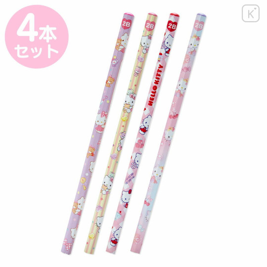 Japan Sanrio Original 2B Pencil 4pcs Set - Hello Kitty - 1