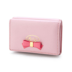 Japan Sanrio Genuine Leather Trifold Wallet - My Melody / Ribbon