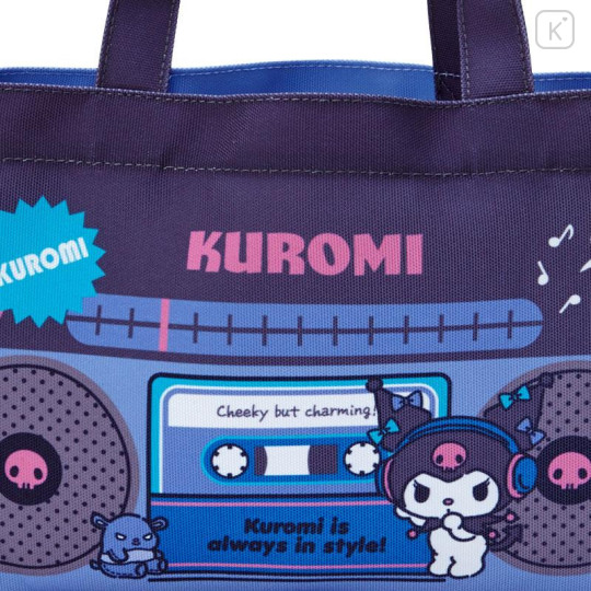 Japan Sanrio Original Boombox Style Tote Bag - Kuromi / Retro Appliance Parody - 5