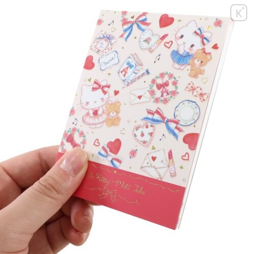Japan Sanrio × Miki Takei Mini Notepad - Hello Kitty Paris and Ribbon - 4
