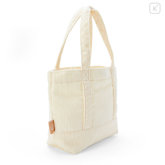 Japan Sanrio Mini Tote Bag - Cinnamoroll / Corduroy Cream - 2