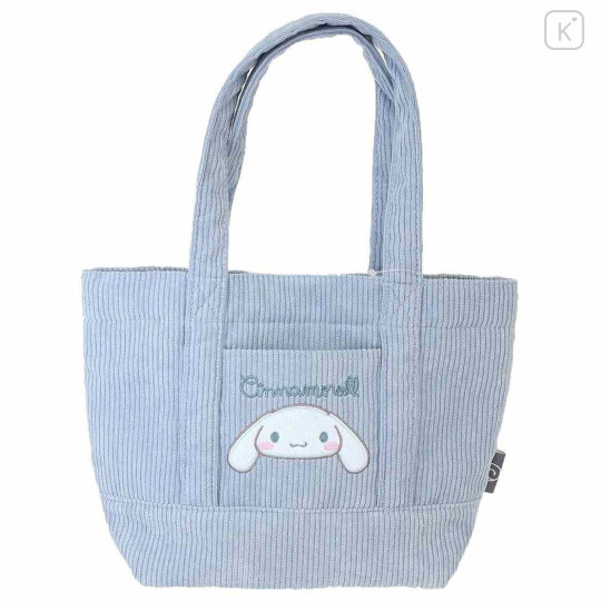 Japan Sanrio Mini Tote Bag - Cinnamoroll / Corduroy Blue - 1
