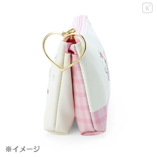 Japan Sanrio Original 2 Pocket Pen Case - My Melody / Heart Charm - 3