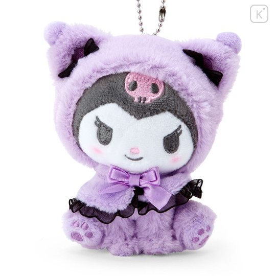 Japan Sanrio Original Dressed Up Cat Mascot Holder - Kuromi : Healing Nyanko - 2
