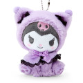 Japan Sanrio Original Dressed Up Cat Mascot Holder - Kuromi : Healing Nyanko - 2