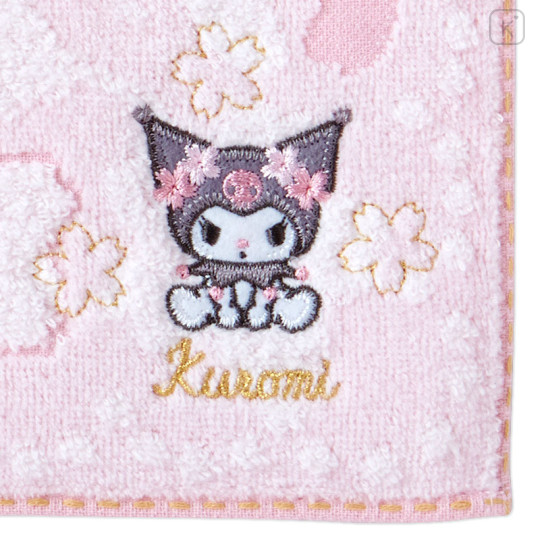 Japan Sanrio Original Petit Towel - Kuromi / Sakura - 3