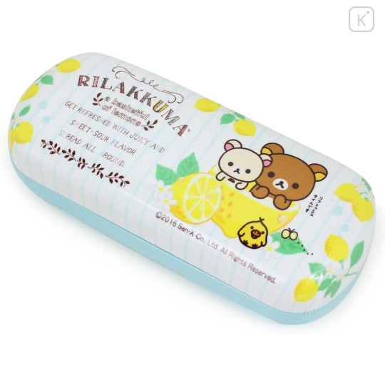 Japan San-X Glasses Case - Rilakkuma / Fresh Lemon White - 1