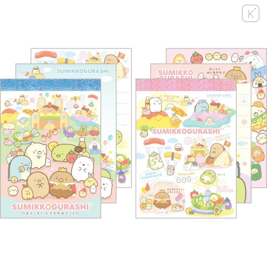 Japan San-X Mini Notepad 2pcs Set - Sumikko Gurashi / Food Kingdom - 1