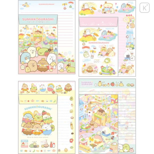 Japan San-X Letter Writing Volume Set - Sumikko Gurashi / Food Kingdom - 2