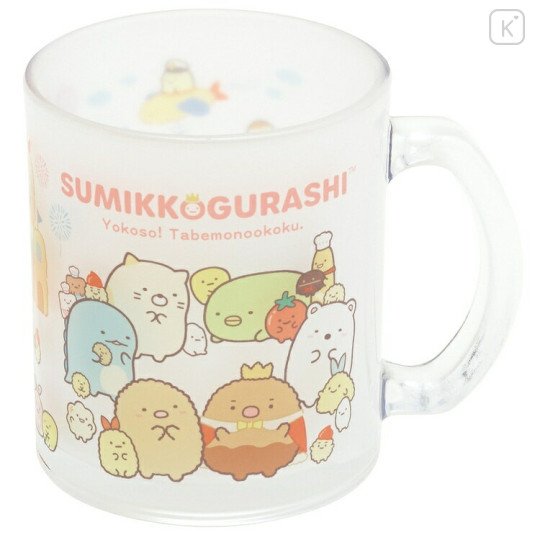 Japan San-X Glass Mug - Sumikko Gurashi / Food Kingdom - 1