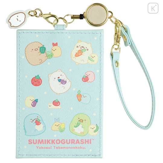 Japan San-X Pass Case with Reel - Sumikko Gurashi / Food Kingdom - 1