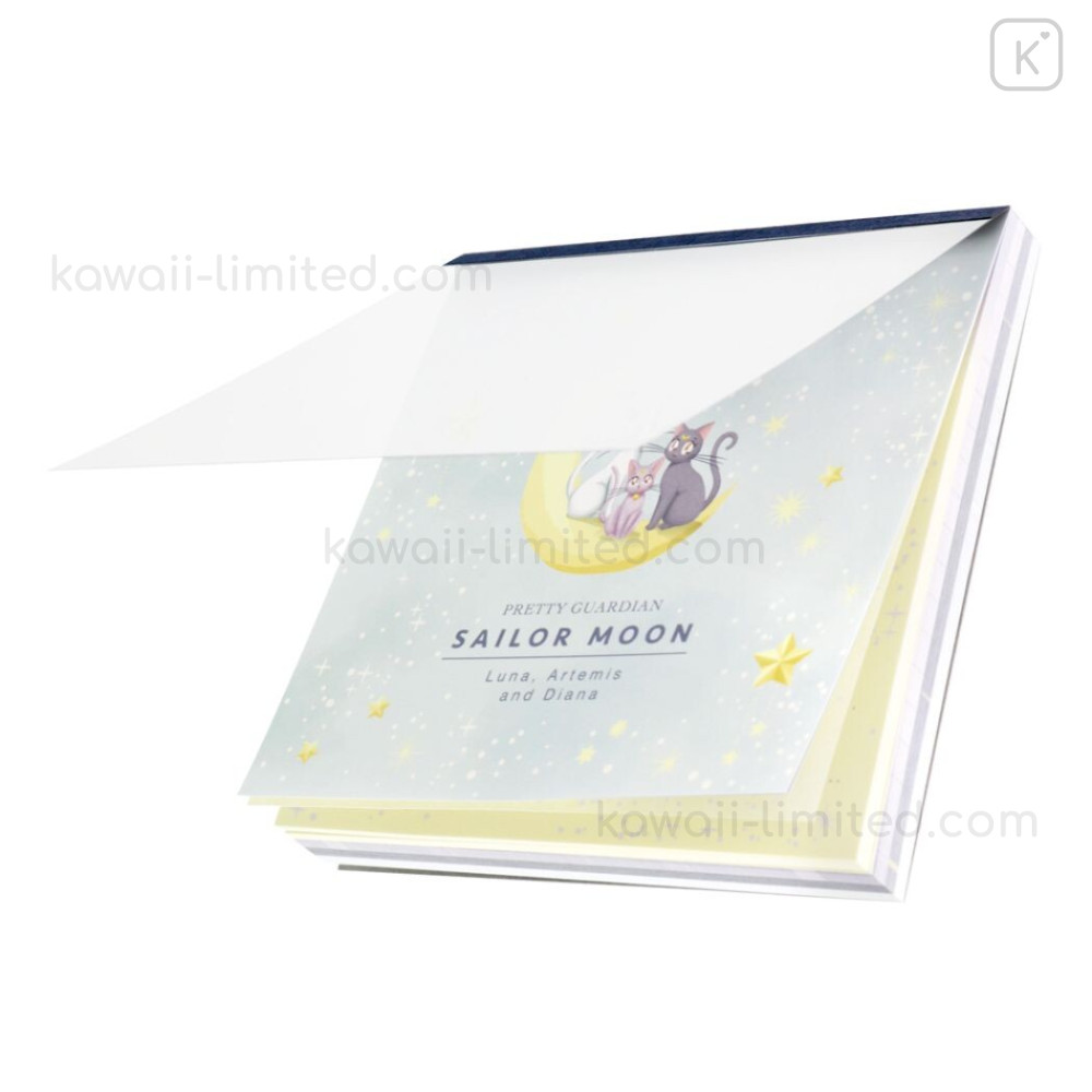 Japan Sailor Moon Square Memo Pad Luna Cat Kawaii Limited