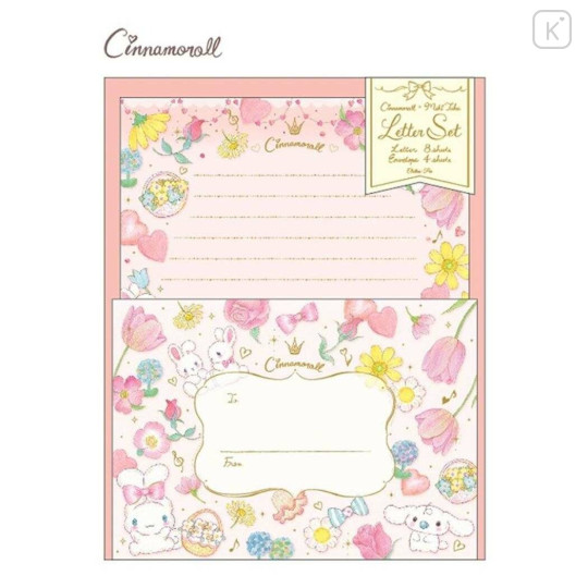 Japan Sanrio × Miki Takei Letter Set - Cinnamorll / Pastel Bouquet - 1