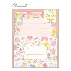 Japan Sanrio Takeimiki Letter Set - Cinnamorll / Pastel Bouquet