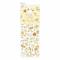 Japan Sanrio × Miki Takei Gold Foil Clear Sticker - Pochacco / Natural Hood