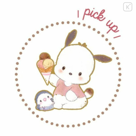 Japan Sanrio × Miki Takei Gold Foil Clear Sticker - Pochacco / Natural Hood - 3