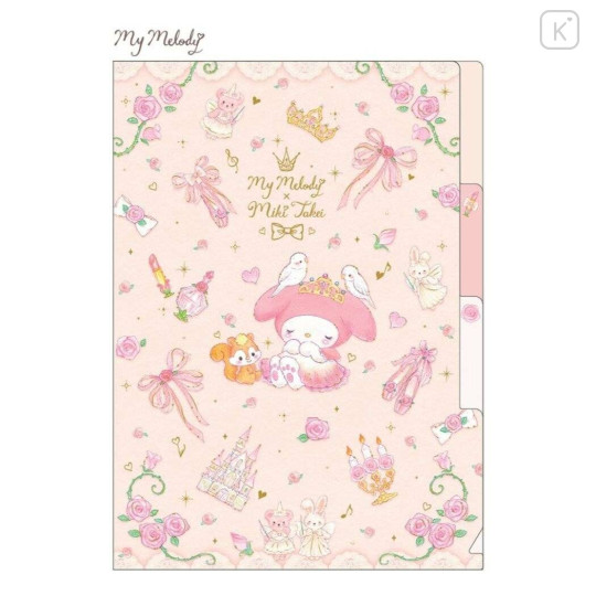 Japan Sanrio × Miki Takei 3 Pockets A5 Clear File - My Melody / Fairy Tale Princess - 1
