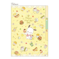 Japan Sanrio × Miki Takei 3 Pockets A5 Clear File - Pochacco / Natural Hood