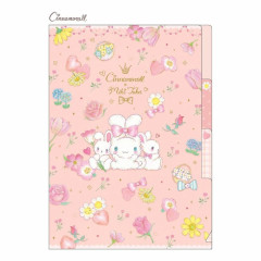 Japan Sanrio × Miki Takei 3 Pockets A5 Clear File - Cinnamorll / Pastel Bouquet