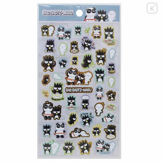 Japan Sanrio Gold Accent Sticker - Bad Badtz-maru / Exercise - 1