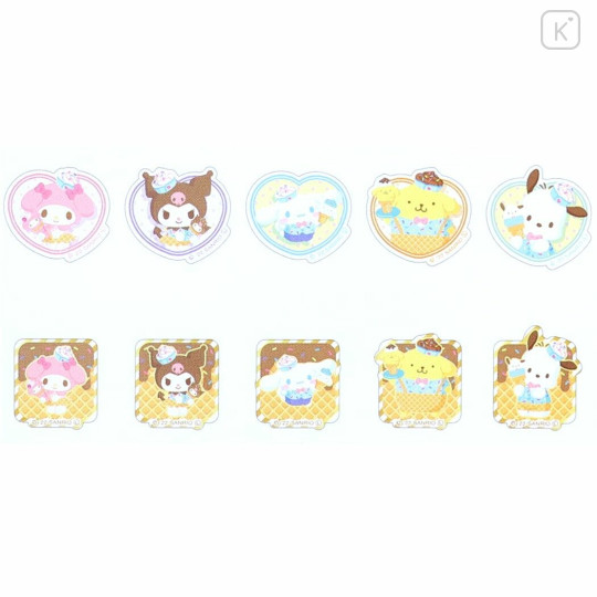 Japan Sanrio Die-cut Flake Seal Sticker Pack - Mix / Dessert - 2