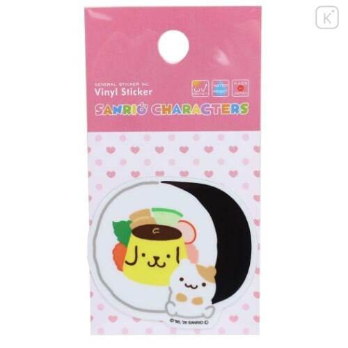 Japan Sanrio Vinyl Sticker - Pompompurin / Sushi Roll - 1