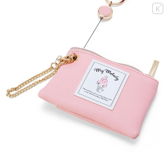 Japan Sanrio Key & Card Pouch with Reel - My Melody - 6