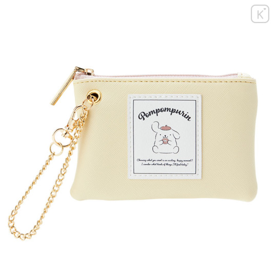 Japan Sanrio Key & Card Pouch with Reel - Pompompurin - 1