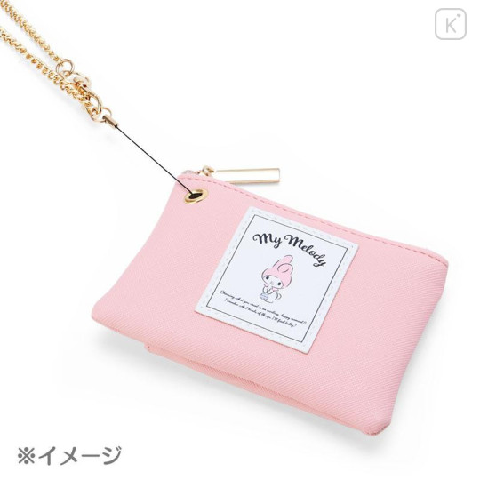 Japan Sanrio Key & Card Pouch with Reel - Pompompurin - 5