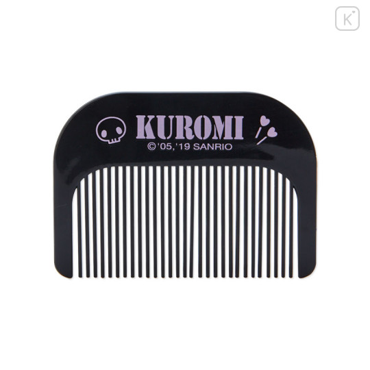 Japan Sanrio Original Face Mirror & Comb Set - Kuromi - 3
