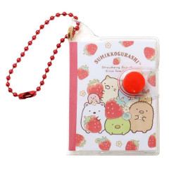 Japan San-X Mini Notepad & Key Chain - Sumikko Gurashi / Strawberry Fair