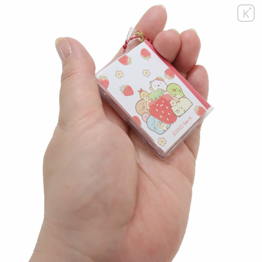 Japan San-X Mini Notepad & Key Chain - Sumikko Gurashi / Strawberry Fair - 2