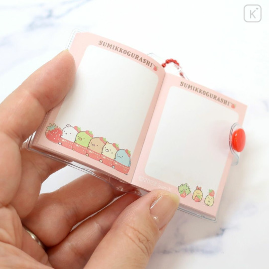 Japan San-X Mini Notepad & Key Chain - Sumikko Gurashi / Strawberry Fair - 3