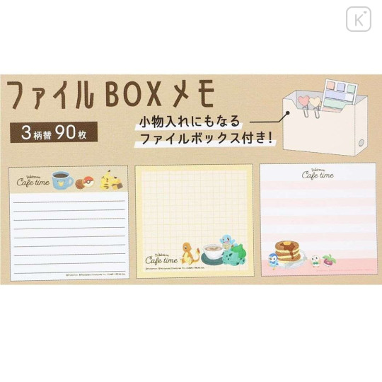 Japan Pokemon Memo & Box Case - Cafe Time / Beige - 3