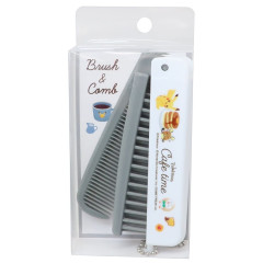 Japan Pokemon Folding Compact Comb & Brush - Cafe Time / Grey