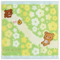 Japan San-X Mini Towel Embroidery Handkerchief - Rilakkuma / Smiling Happy For You Garden - 1