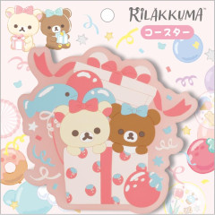 Japan San-X Coaster - Rilakkuma / Smiling Happy For You Pink