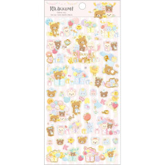 Japan San-X Gold Foil Clear Seal Sticker - Rilakkuma / Smiling Happy For You Party